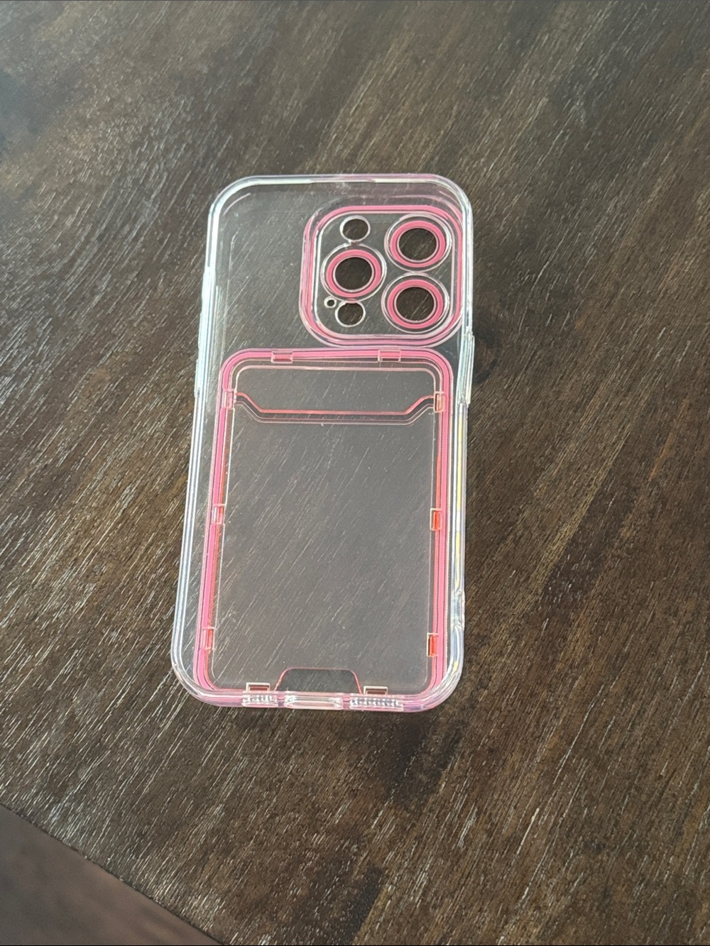 iPhone 15 Pro Phone Wallet Case with Pink Accent - Compatible Protective Case